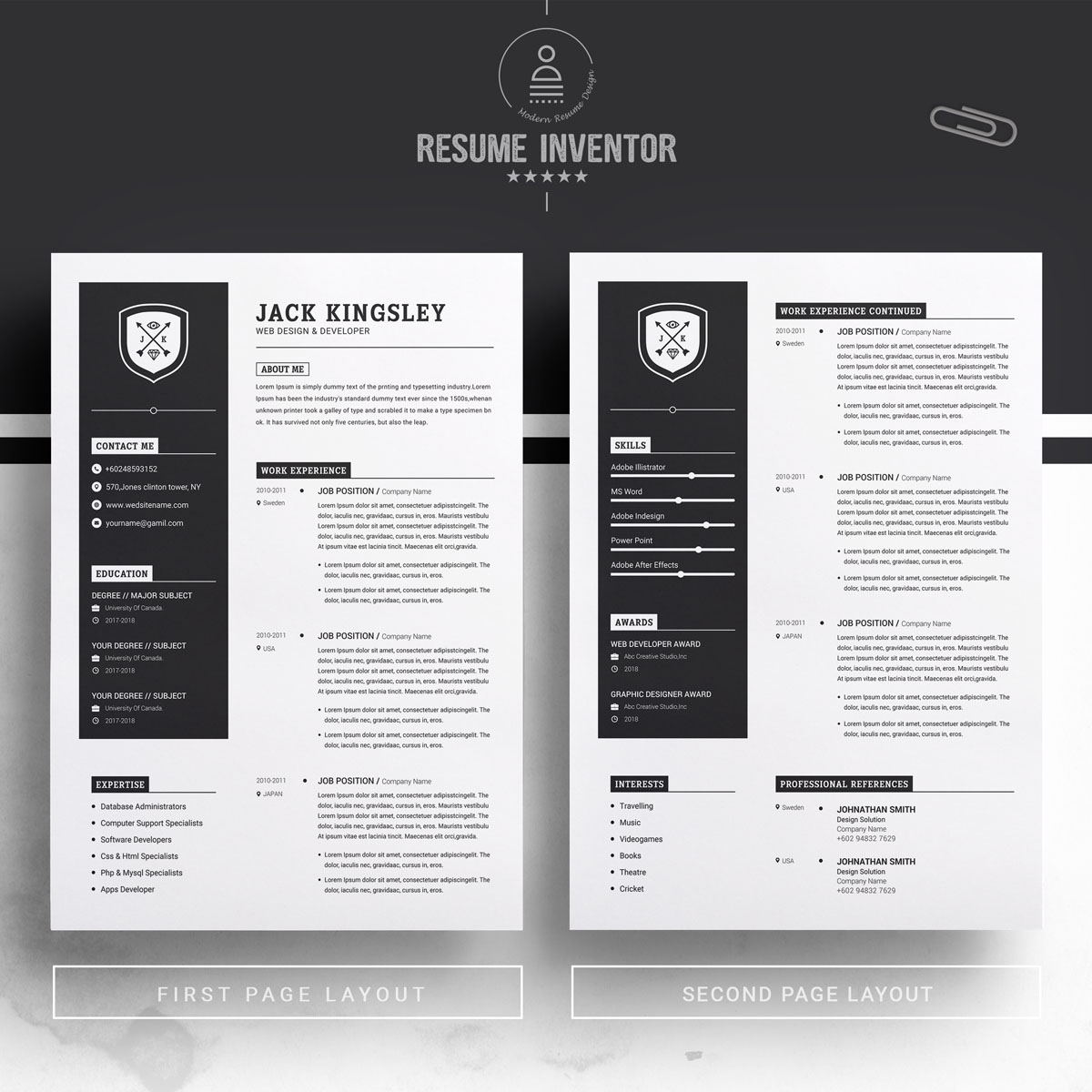 Download Резюме "Jack Kingsley Resume Template" / Jack Kingsley Resume Template - Резюме на тему графика resume template mac page 3 best clean cover letter creative curriculum vitae cv free modern design microsoft word pages photoshop