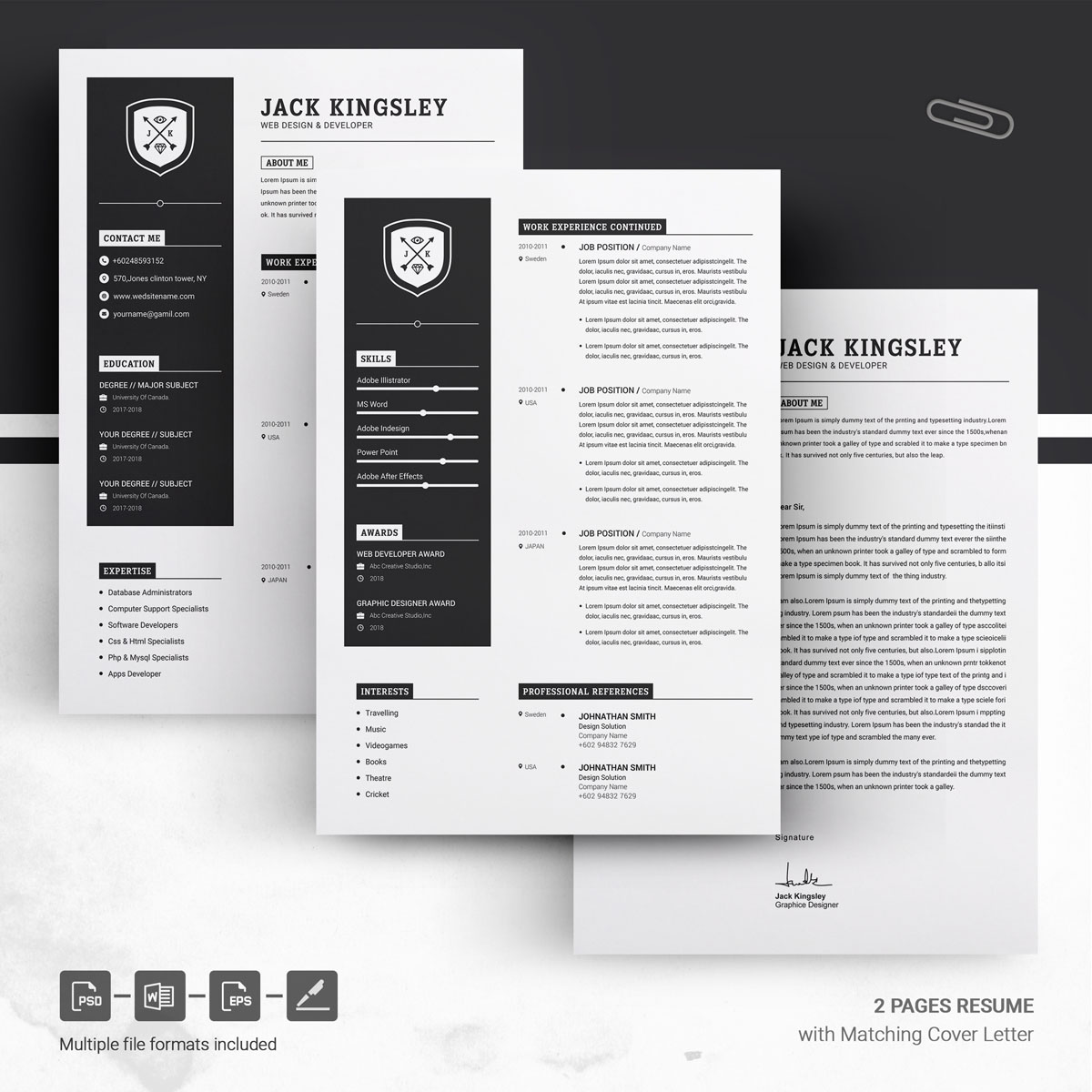 Download Резюме "Jack Kingsley Resume Template" / Jack Kingsley Resume Template - Резюме на тему графика resume template mac page 3 best clean cover letter creative curriculum vitae cv free modern design microsoft word pages photoshop