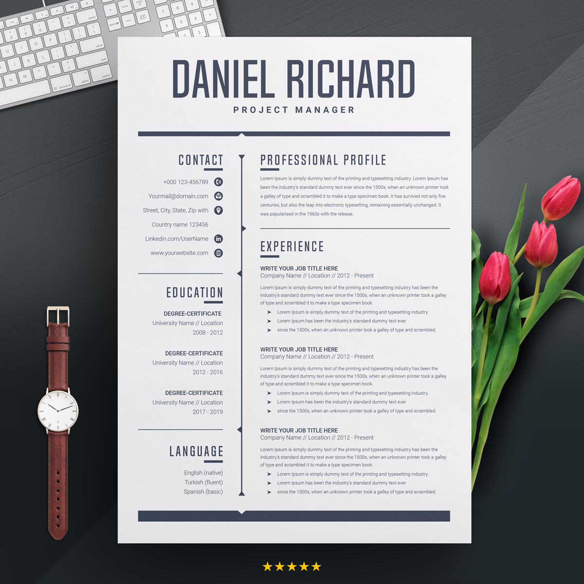 Download Резюме "Daniel Resume Template" / Daniel Resume Template - Резюме на тему графика resume template mac page 3 best clean cover letter creative curriculum vitae cv free modern design microsoft word pages photoshop