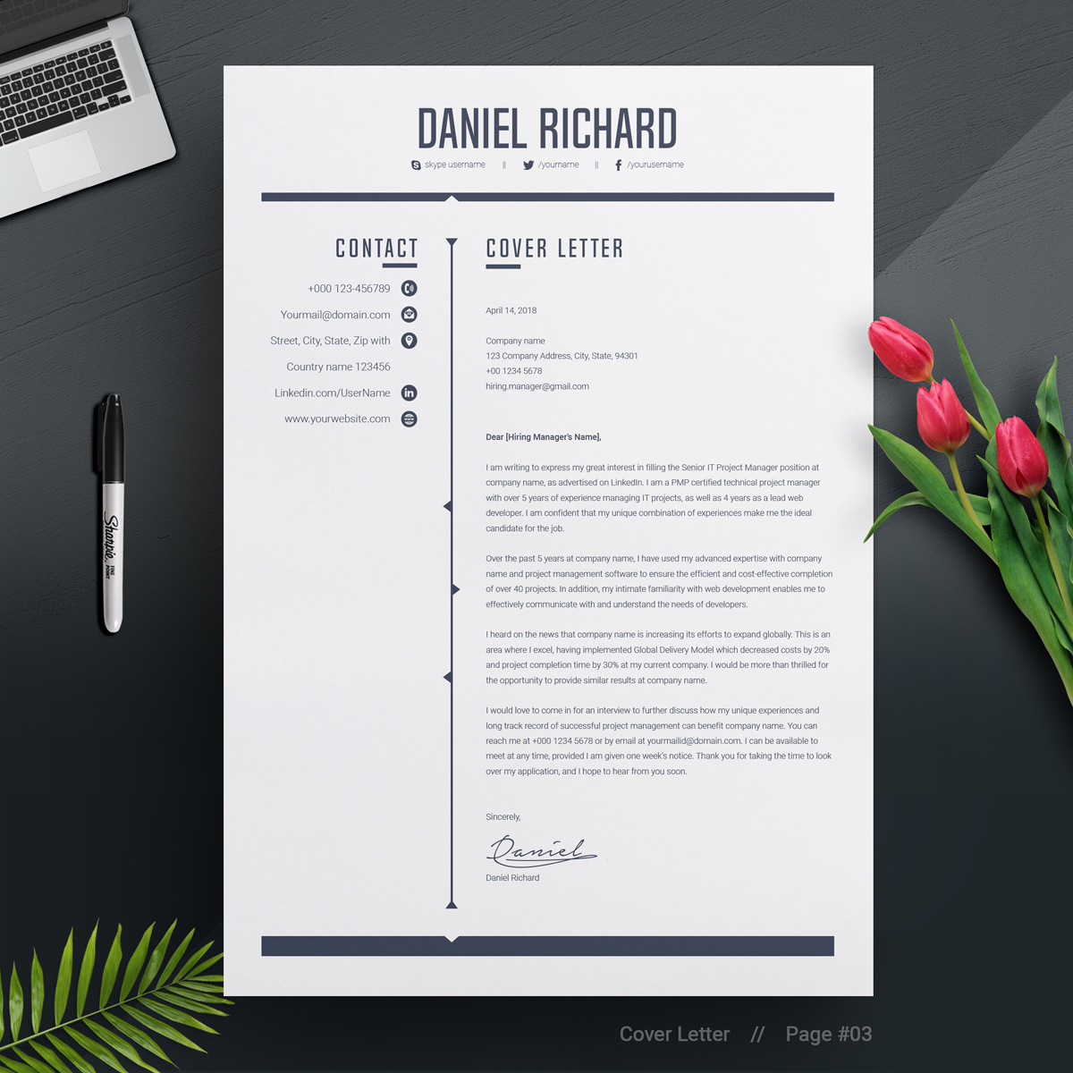 Download Резюме "Daniel Resume Template" / Daniel Resume Template - Резюме на тему графика resume template mac page 3 best clean cover letter creative curriculum vitae cv free modern design microsoft word pages photoshop