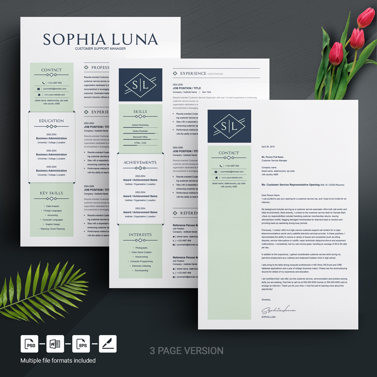 Download Резюме "Sophia Luna Resume Template" / Sophia Luna Resume Template - Резюме на тему графика resume template mac page 3 best clean cover letter creative curriculum vitae cv free modern design microsoft word pages photoshop