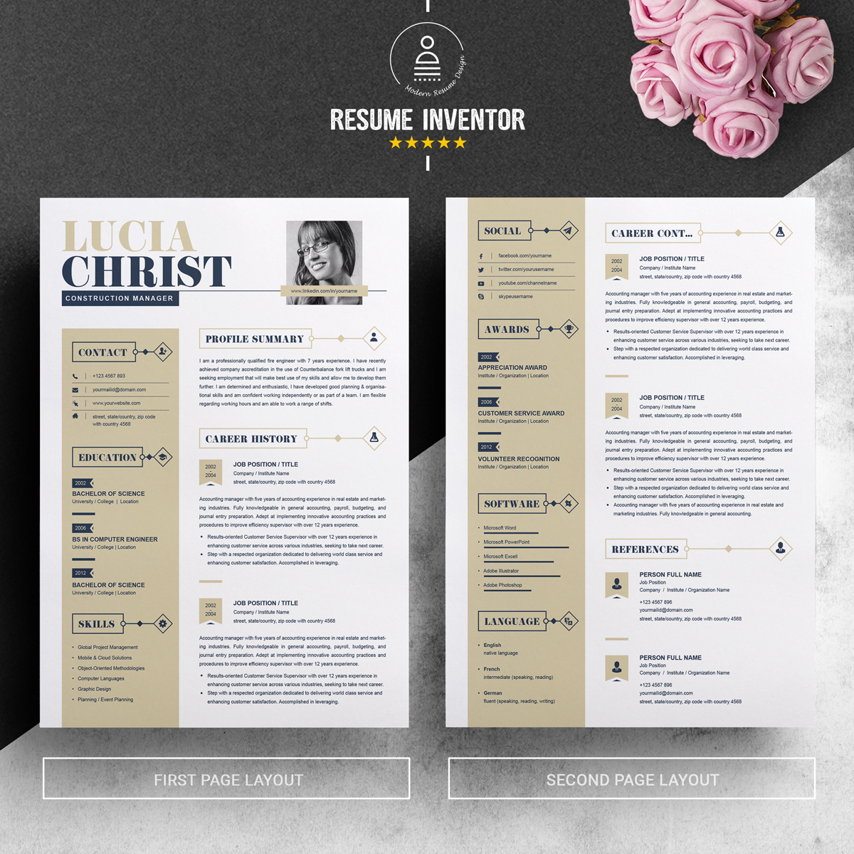 Download Резюме "Lucia Resume Template" / Lucia Resume Template - Резюме на тему графика resume template mac page 3 best clean cover letter creative curriculum vitae cv free modern design microsoft word pages photoshop