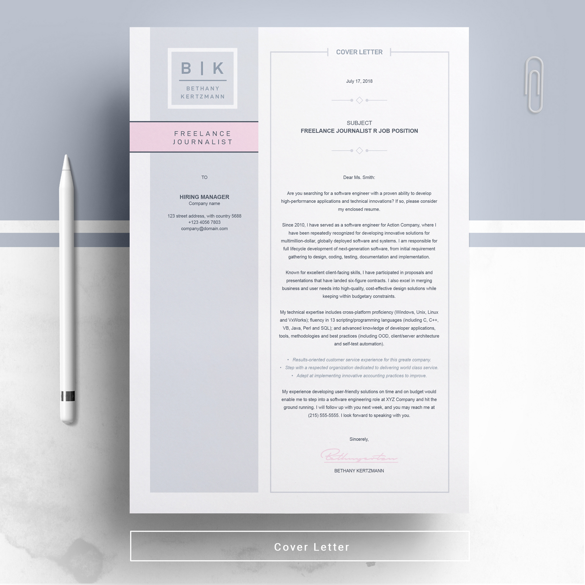 Download Резюме "Journalist Resume Template" / Journalist Resume Template - Резюме на тему графика resume template cv curriculum vitae modern clean word microsoft a4 us letter monochrome minimal diy teacher creative professional feminine