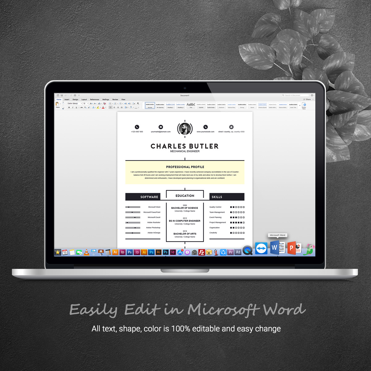 Download Резюме "Charles Butler Resume Template" / Charles Butler Resume Template - Резюме на тему графика resume template cv design psd photoshop word vintage docx templates indesign ms clean professional hipster elegant curriculum vitae cover letter