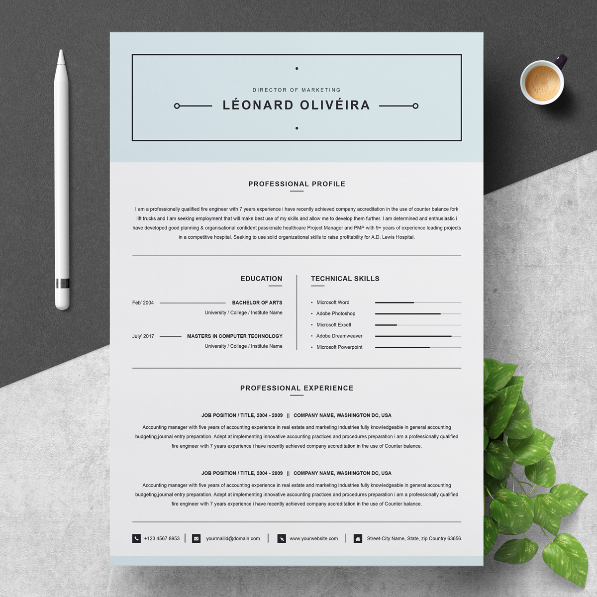 Download Резюме "Leonard Resume Template" / Leonard Resume Template - Резюме на тему графика resume template creative cv professional modern free curriculum vitae design with photo word microsoft mac pages photoshop psd illustrator eps