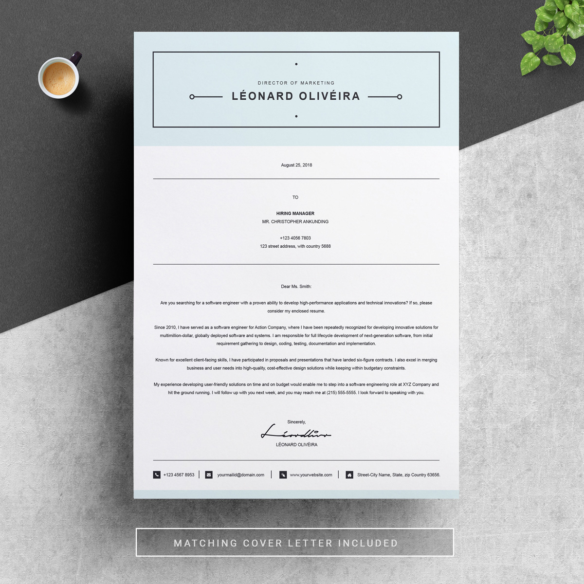 Download Резюме "Leonard Resume Template" / Leonard Resume Template - Резюме на тему графика resume template creative cv professional modern free curriculum vitae design with photo word microsoft mac pages photoshop psd illustrator eps