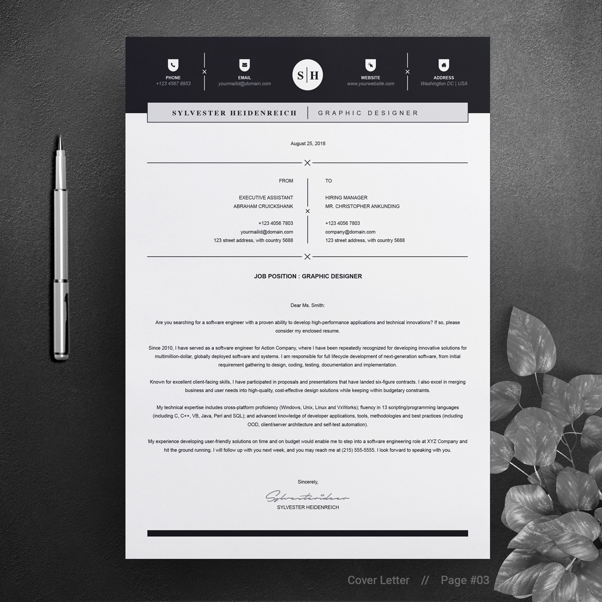 Download Резюме "Sylvester Resume Template" / Sylvester Resume Template - Резюме на тему графика resume template cv design psd photoshop word vintage docx templates indesign ms clean professional hipster elegant curriculum vitae cover letter