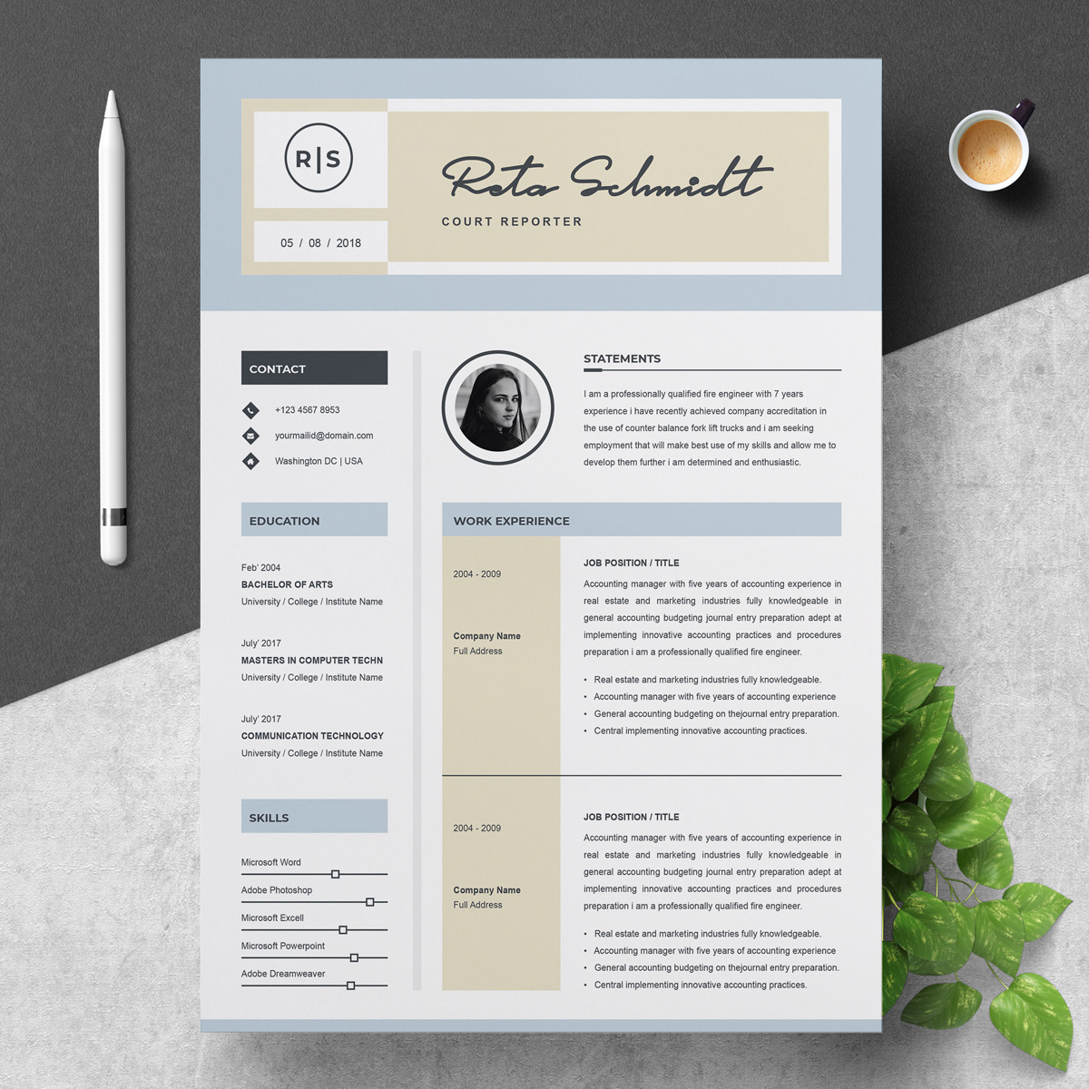 Download Резюме "Rater Resume Template" / Rater Resume Template - Резюме на тему графика resume design writing cover letter instant download for mac cv template infographic minimal swiss clean creative photo photoshop psd word
