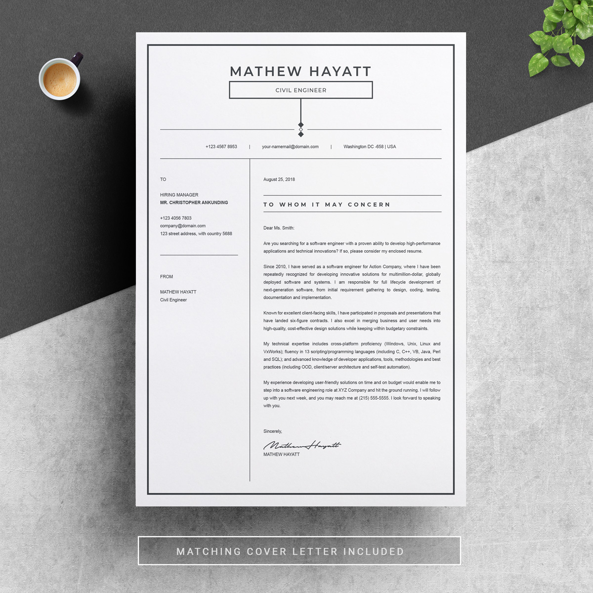 Download Резюме "Mathew Resume Template" / Mathew Resume Template - Резюме на тему графика resume resumecv bundle pack clean template cv creative minimal psd word modern new swiss elegant booklet curriculum vitae bio-data a4