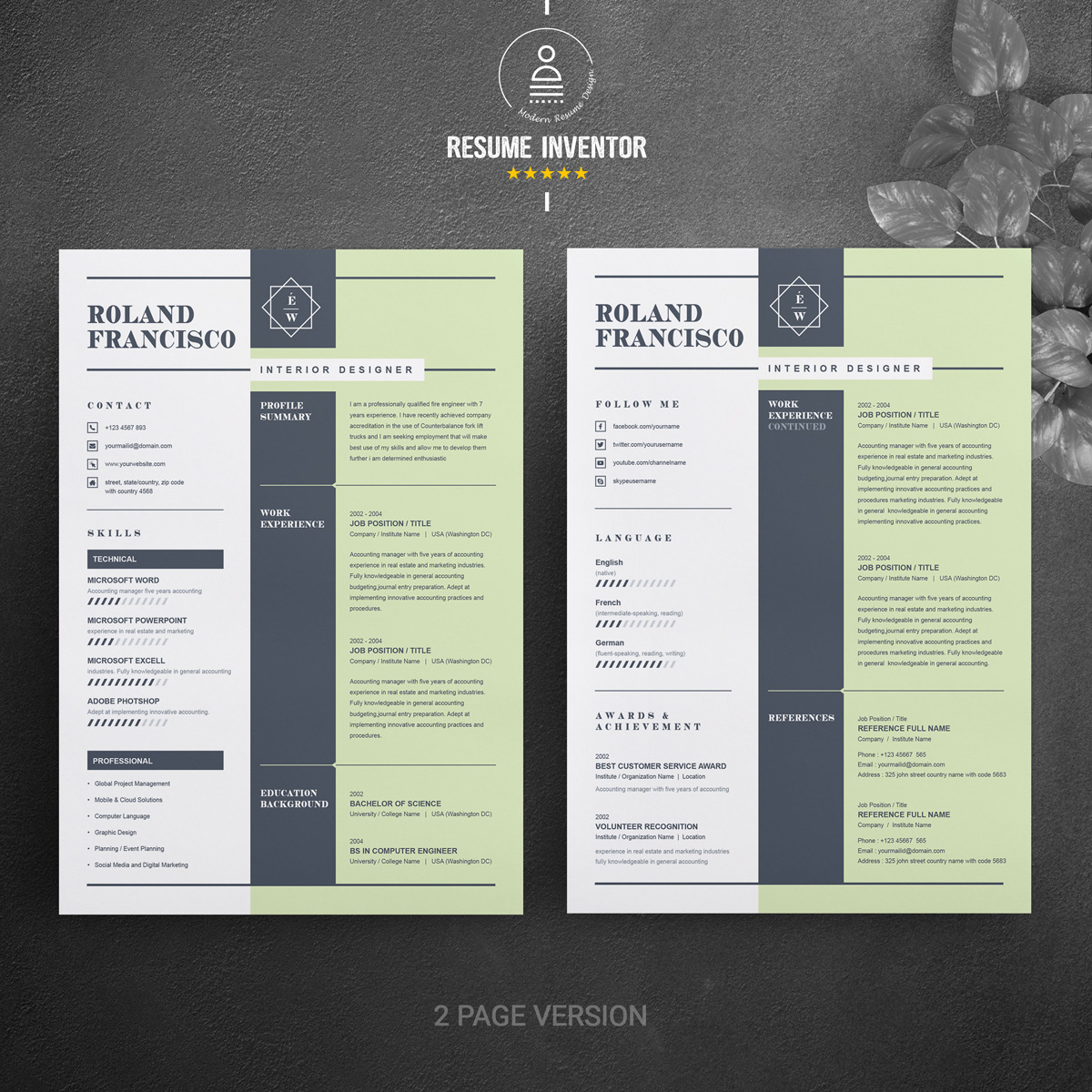 Download Резюме "Roland Resume Template" / Roland Resume Template - Резюме на тему графика resume template black cv and white professional curriculum vitae with photo word free microsoft mac pages photoshop psd illustrator eps
