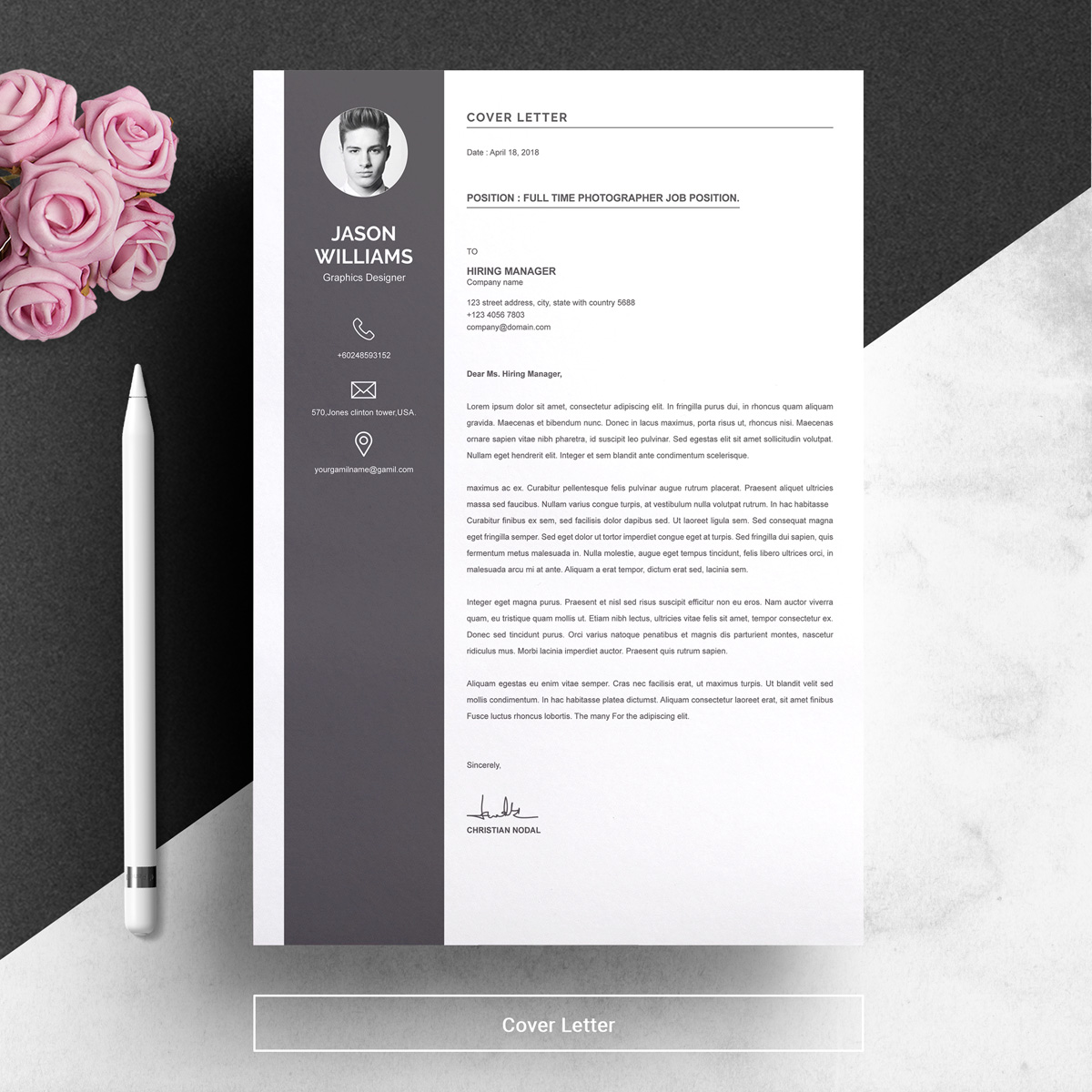 Download Резюме "Jason Resume Template" / Jason Resume Template - Резюме на тему графика 1 page resume 2 3 clean cover letter curriculum vitae cv template illustrator eps mac pages microsoft word minimal resume