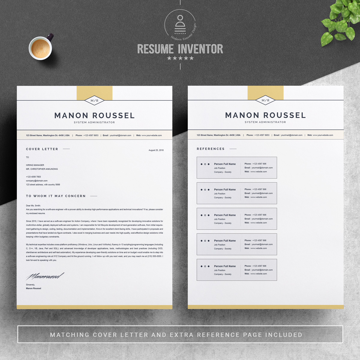 Download Резюме "Manon Resume Template" / Manon Resume Template - Резюме на тему графика 1 page cv resume 2 3 apple clean cover letter curriculum vitae template illustrator eps mac pages microsoft word minimal