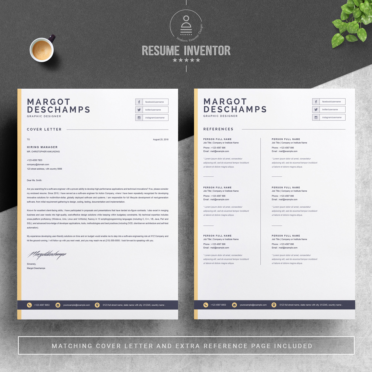 Download Резюме "Margot Resume Template" / Margot Resume Template - Резюме на тему графика 1 page cv resume 2 3 apple clean cover letter curriculum vitae template illustrator eps mac pages microsoft word minimal