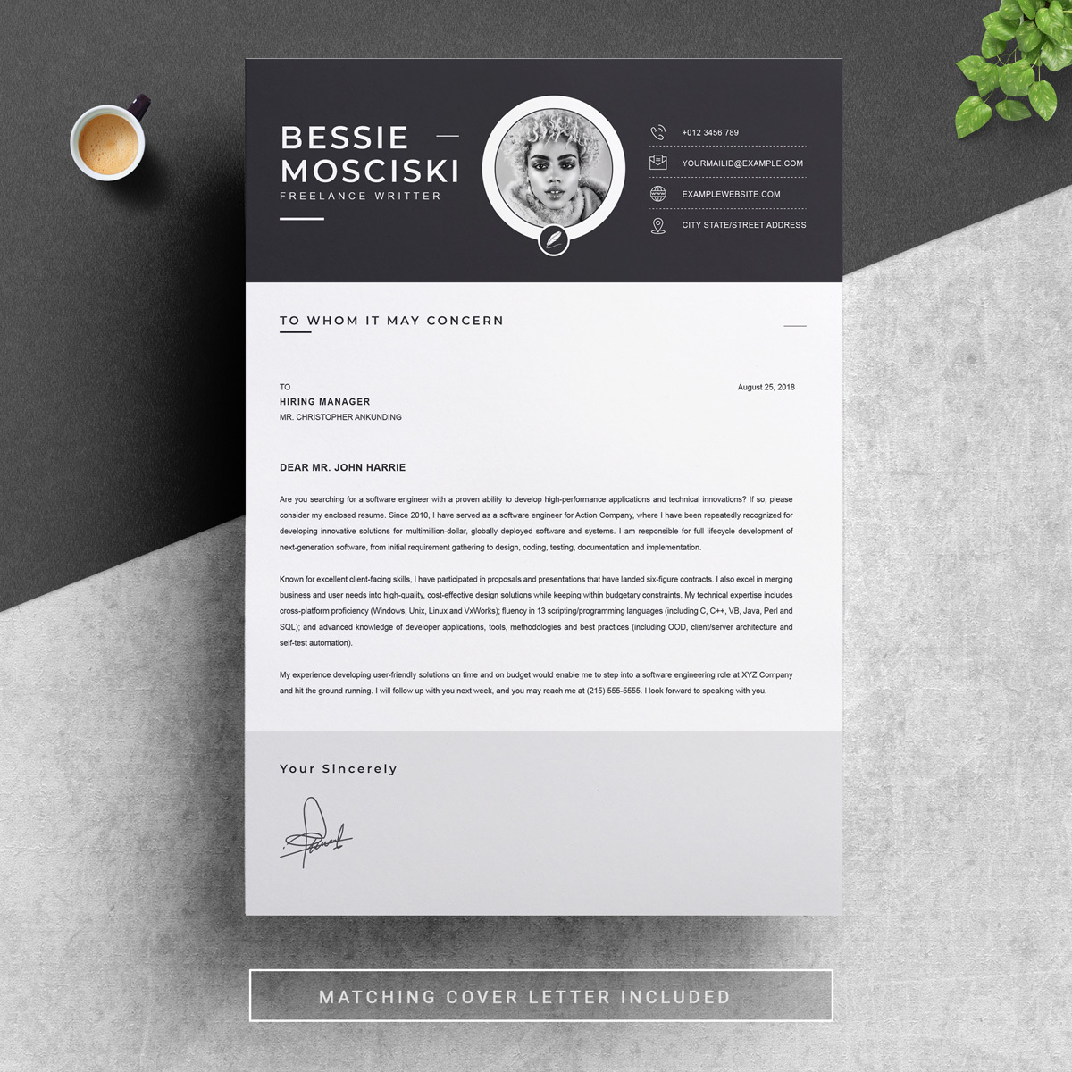 Download Резюме "Princess Resume Template" / Princess Resume Template - Резюме на тему графика 1 page cv resume 2 3 apple clean cover letter curriculum vitae template illustrator eps mac pages microsoft word minimal