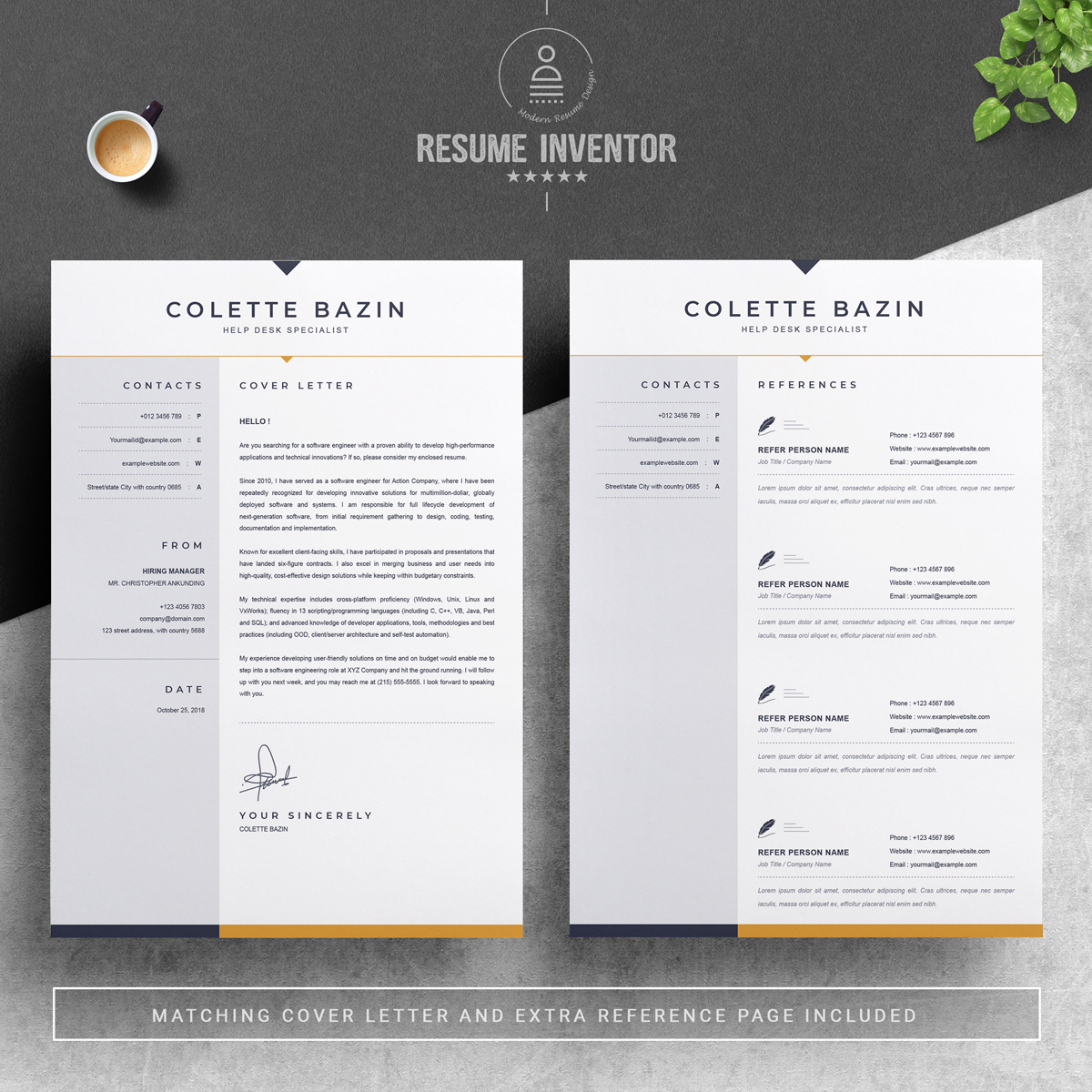 Download Резюме "Bazin Resume Template" / Bazin Resume Template - Резюме на тему графика 1 page resume 2 3 apple pages cover letter illustrator eps mac pages microsoft word photoshop psd professional cv for