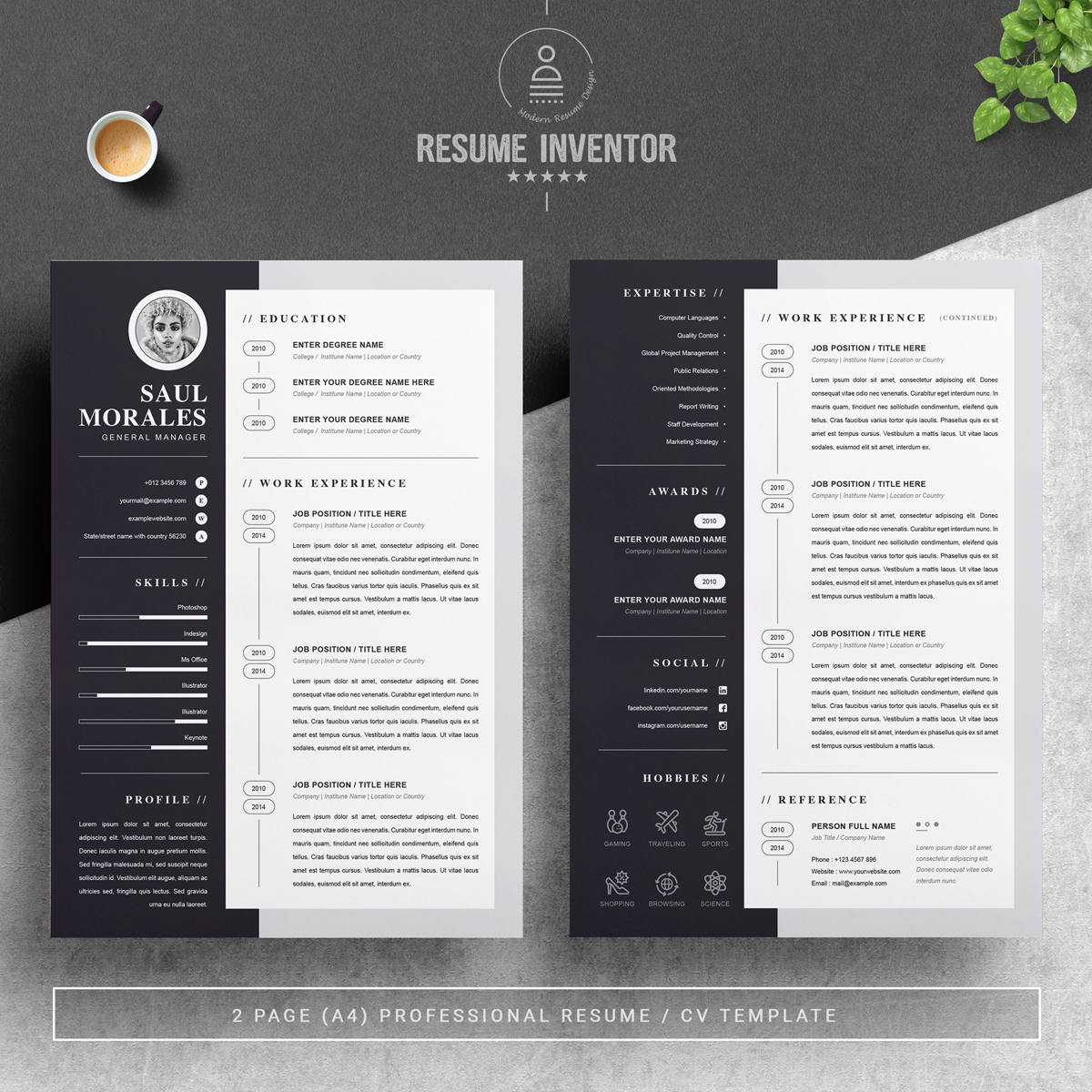 Download Резюме "Morales Resume Template" / Morales Resume Template - Резюме на тему графика 1 page cv resume 2 3 apple clean cover letter curriculum vitae template illustrator eps mac pages microsoft word minimal