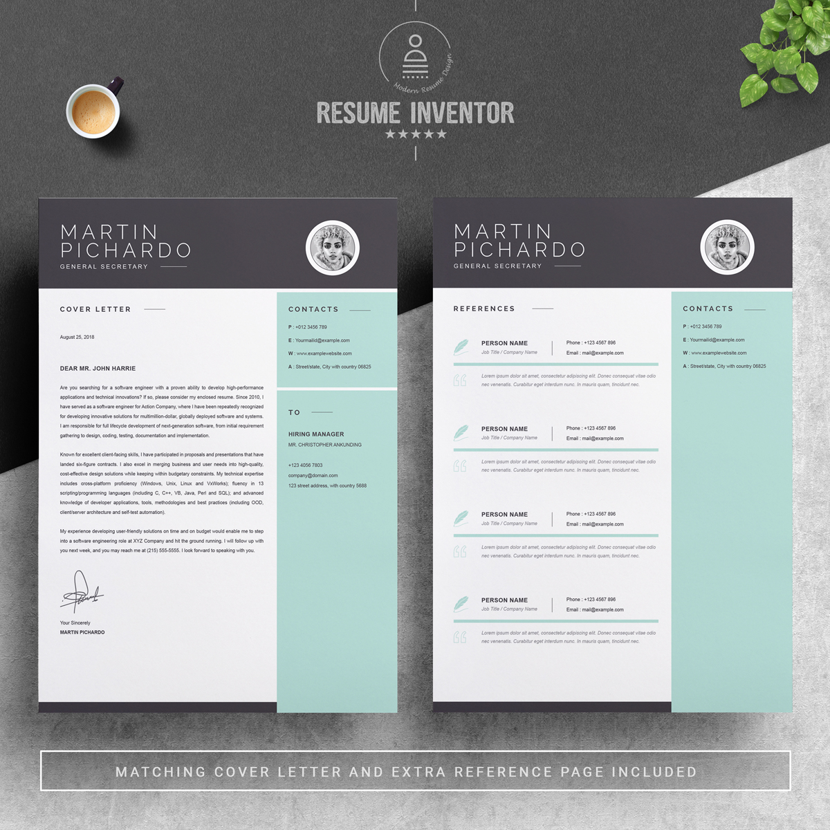 Download Резюме "Martin Resume Template" / Martin Resume Template - Резюме на тему графика 1 page cv resume 2 3 apple clean cover letter curriculum vitae template illustrator eps mac pages microsoft word minimal
