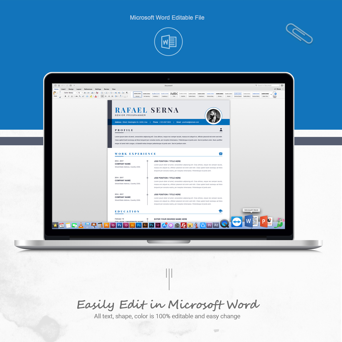 Download Резюме "Rafael Resume Template" / Rafael Resume Template - Резюме на тему графика 1 page cv resume 2 3 apple clean cover letter curriculum vitae template illustrator eps mac pages microsoft word minimal