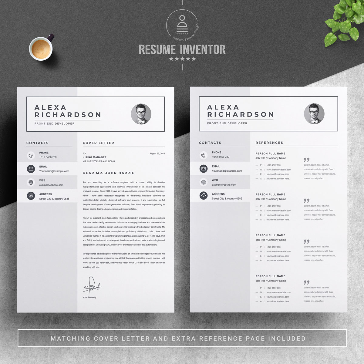 Download Резюме "Alexa Resume Resume Template" / Alexa Resume Resume Template - Резюме на тему графика 1 page resume 2 clean cv cover letter design template illustrator eps mac pages microsoft word modern photoshop psd professional