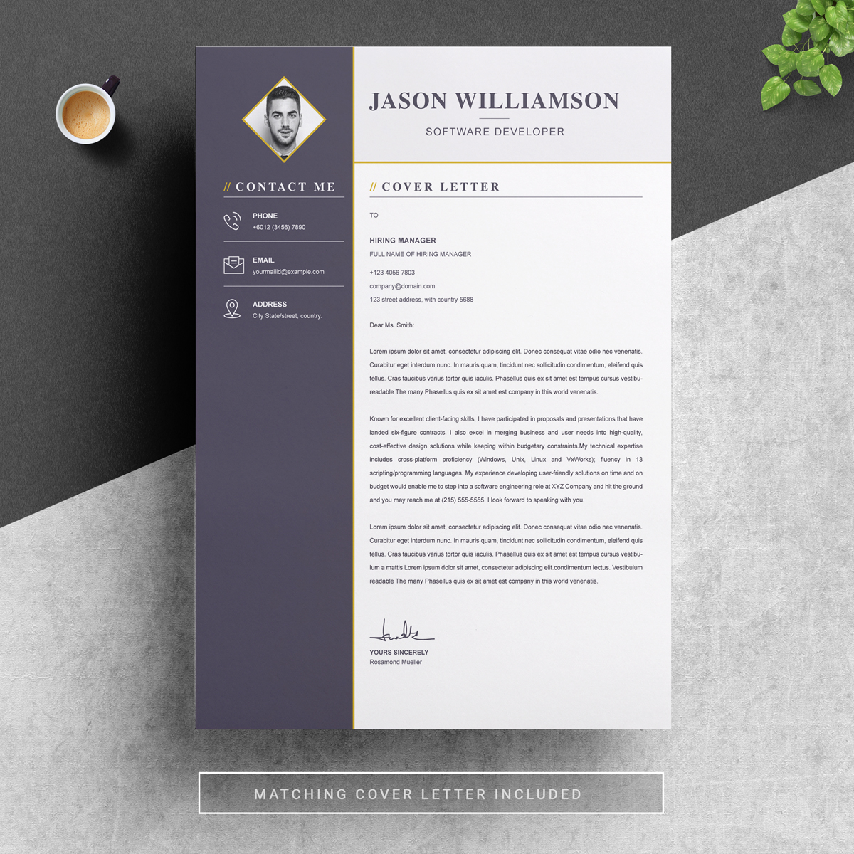 Download Резюме "Jason Resume Template" / Jason Resume Template - Резюме на тему графика page resume 2 clean cv cover letter design template illustrator eps mac pages microsoft word modern photoshop psd professional resume