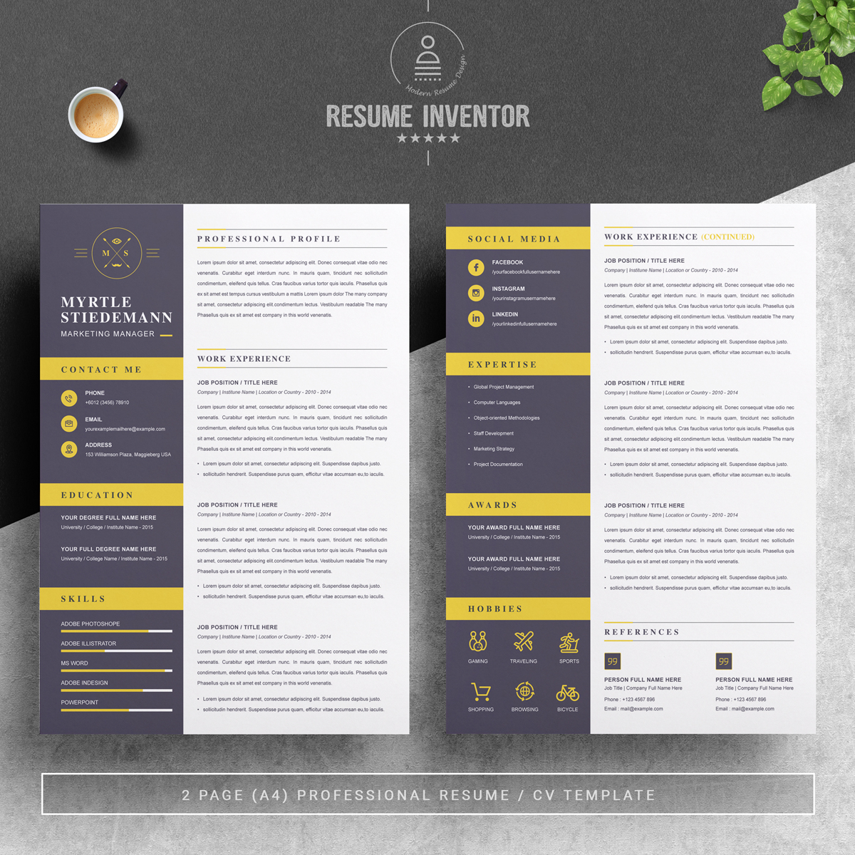 Download Резюме "Myrtle Resume Template" / Myrtle Resume Template - Резюме на тему графика resume cv wordresume clean professional resume black template design template illustrator eps mac pages microsoft word modern photoshop psd professional