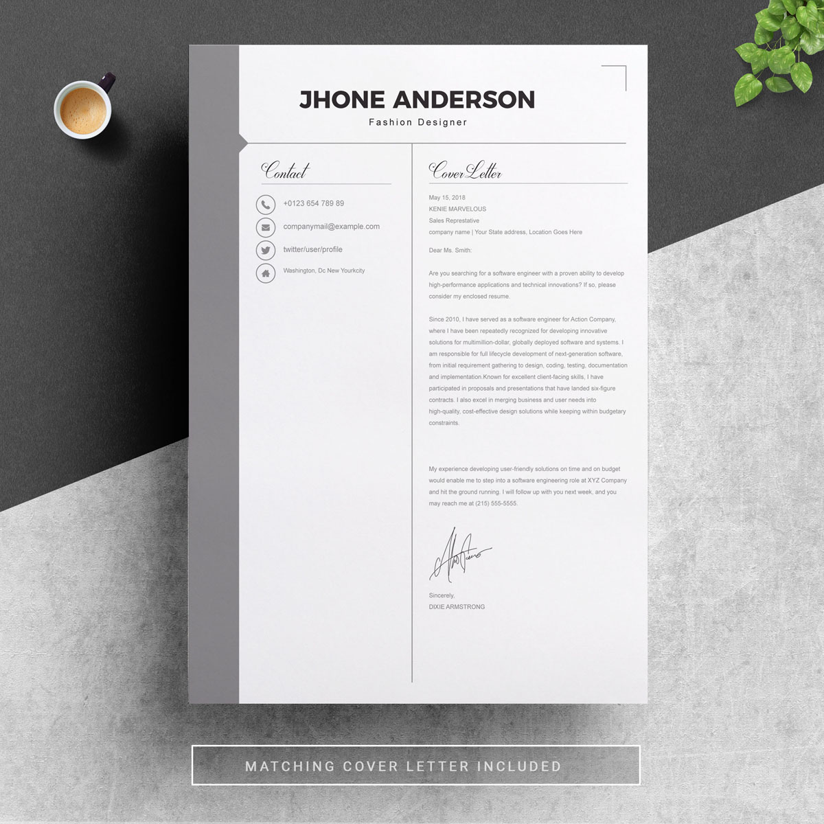 Download Резюме "Jhone Resume Template" / Jhone Resume Template - Резюме на тему графика resume 2 page 3 clean cover letter curriculum vitae illustrator eps mac pages microsoft word minimal resume modern photoshop psd