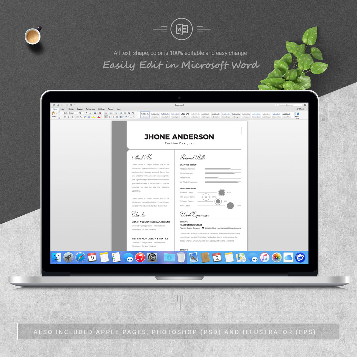 Download Резюме "Jhone Resume Template" / Jhone Resume Template - Резюме на тему графика resume 2 page 3 clean cover letter curriculum vitae illustrator eps mac pages microsoft word minimal resume modern photoshop psd
