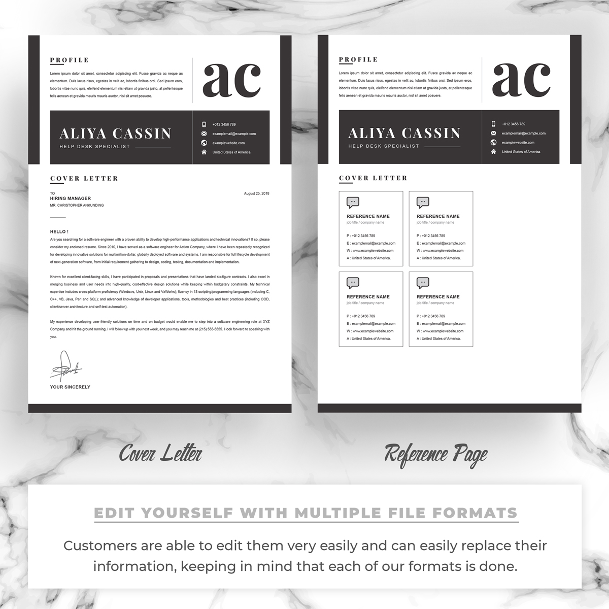 Download Резюме "Help Desk Resume Template" / Help Desk Resume Template - Резюме на тему графика 1 page resume 2 clean cv cover letter design template illustrator eps mac pages microsoft word modern photoshop psd professional