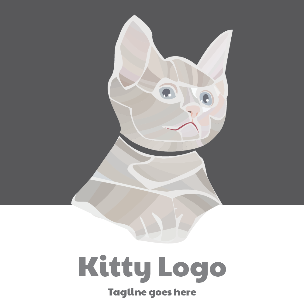 Download Шаблон логотипа "Kitty Logo Template" / Kitty Logo Template - Шаблон логотипа на тему графика kitty logo template cat cats cute