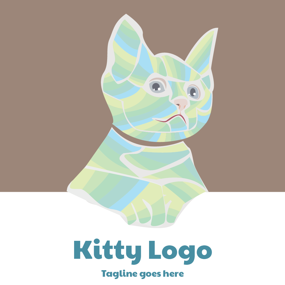 Download Шаблон логотипа "Kitty Logo Template" / Kitty Logo Template - Шаблон логотипа на тему графика kitty logo template cat cats cute