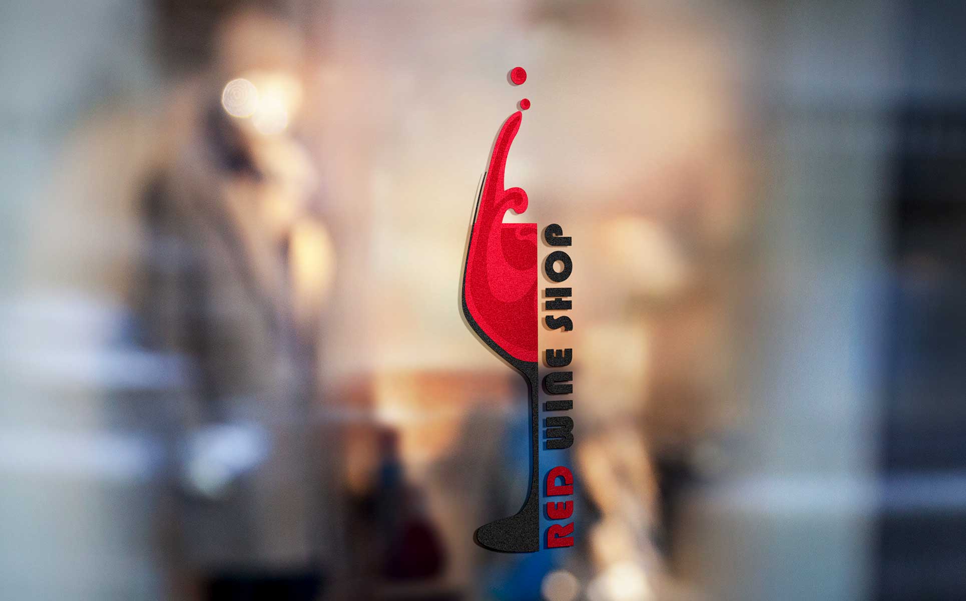 Download Шаблон логотипа "Wine Shop Logo Template" / Wine Shop Logo Template - Шаблон логотипа на тему графика wine house logo design red shop