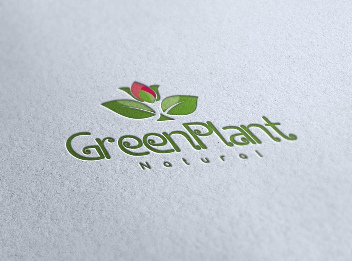 Download Шаблон логотипа "Green Plant Logo Template" / Green Plant Logo Template - Шаблон логотипа на тему графика green plant logo flower organic food vegetarian garden nature love shop grass leaf