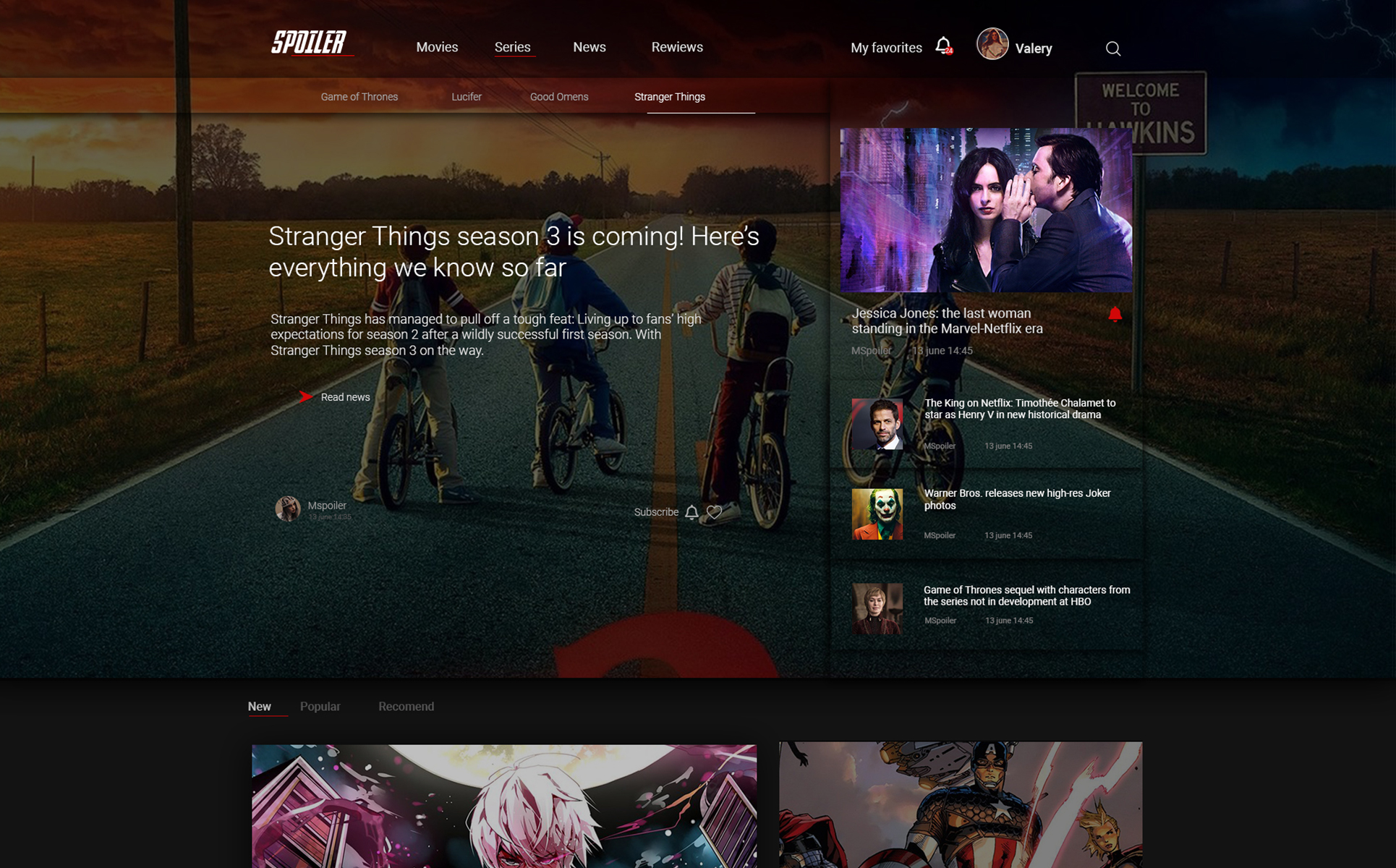 Spoiler PSD Template