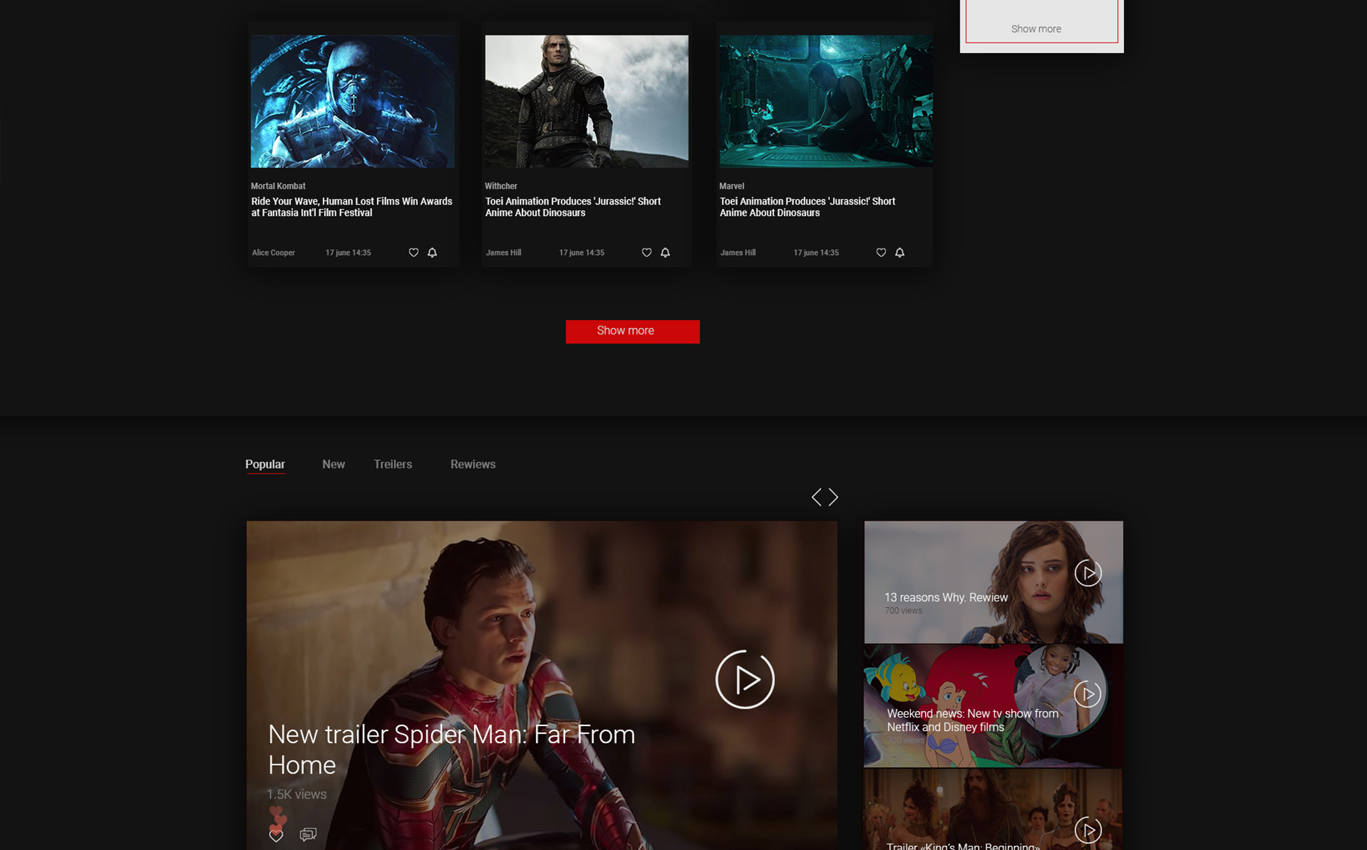 Spoiler PSD Template
