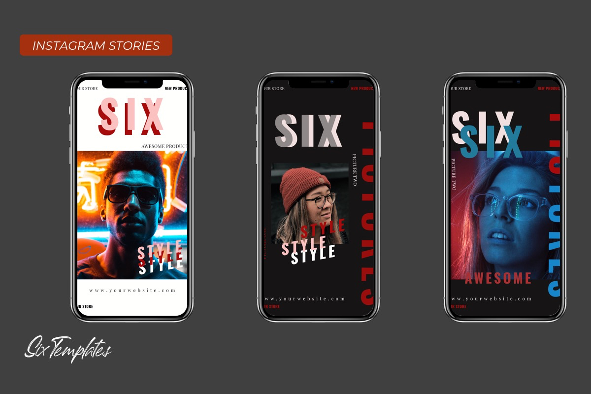 Download Шаблон для соцсетей "Six Instagram Stories Social Media Template" / Six Instagram Stories Social Media Template - Шаблон для соцсетей на тему графика photoshop stories instagram social media modern elegant minimal startup model templates photos galery shop psd facebook clean timeline