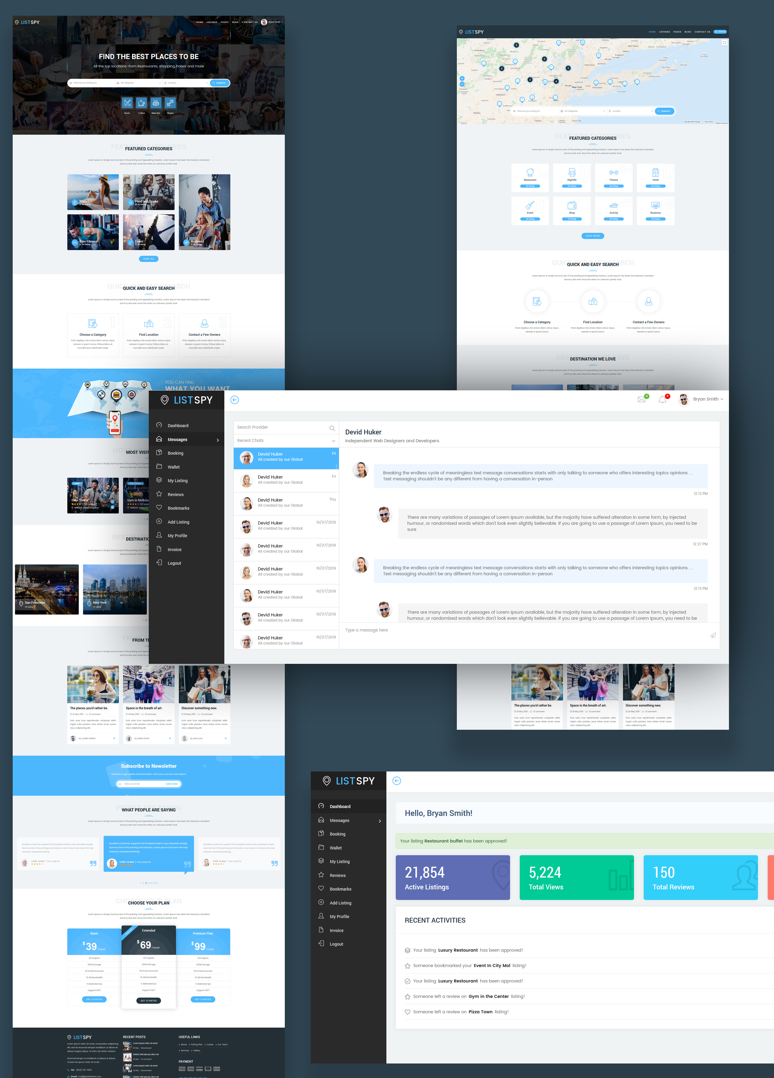 каталог и списки шаблон веб-сайта