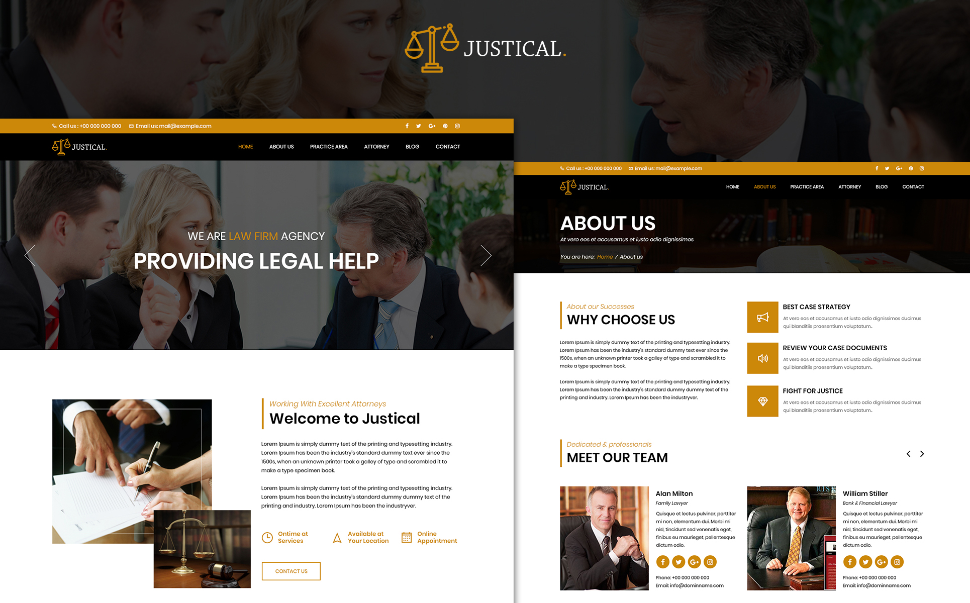 Justical - Law Firm PSD Template