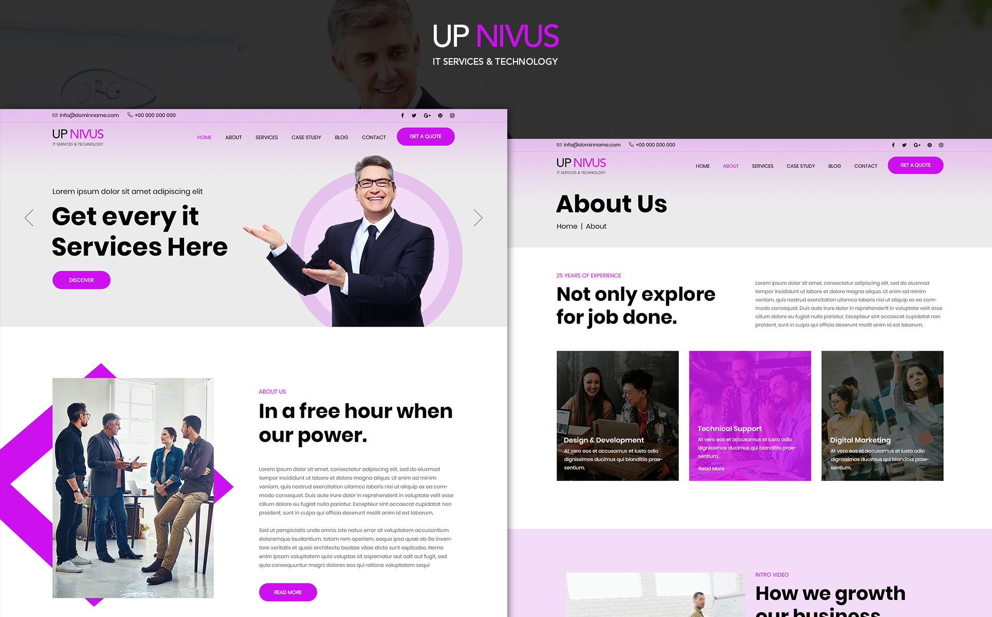 Up Nivus - IT Company PSD Template