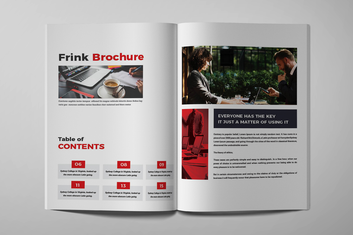 Download Фирменный стиль "Frink Company Brochure - Corporate Identity Template" / Frink Company Brochure - Corporate Identity Template - Фирменный стиль на тему графика brochure booklet corporate brand template proposal report designundefined bifold advertising