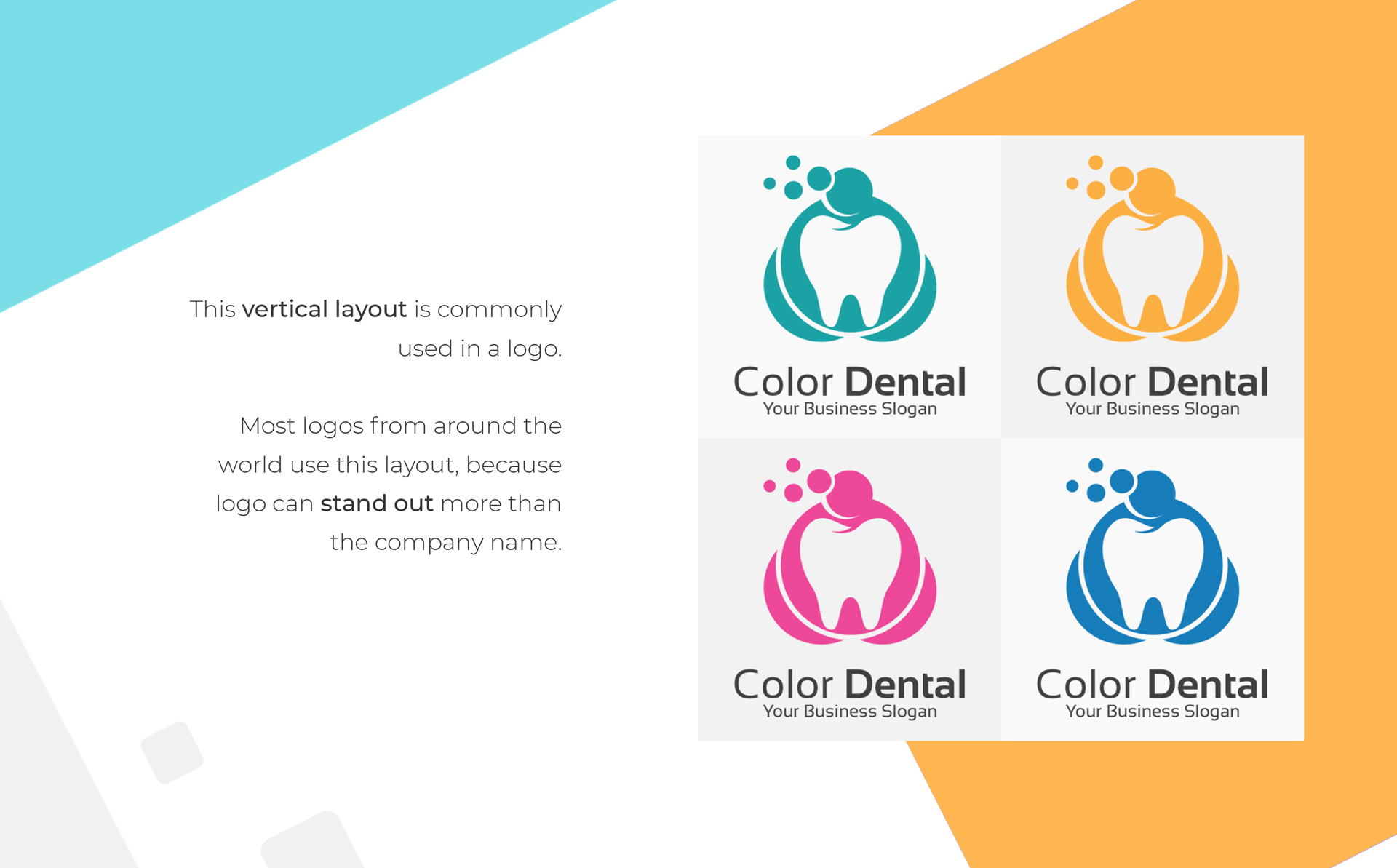 Download Шаблон логотипа "Color Dental Logo Template" / Color Dental Logo Template - Шаблон логотипа на тему графика logo dental care clinic dentist template design dentistry doctor medical medicine hospital vector dermatology healthy implant tooth branding identity family