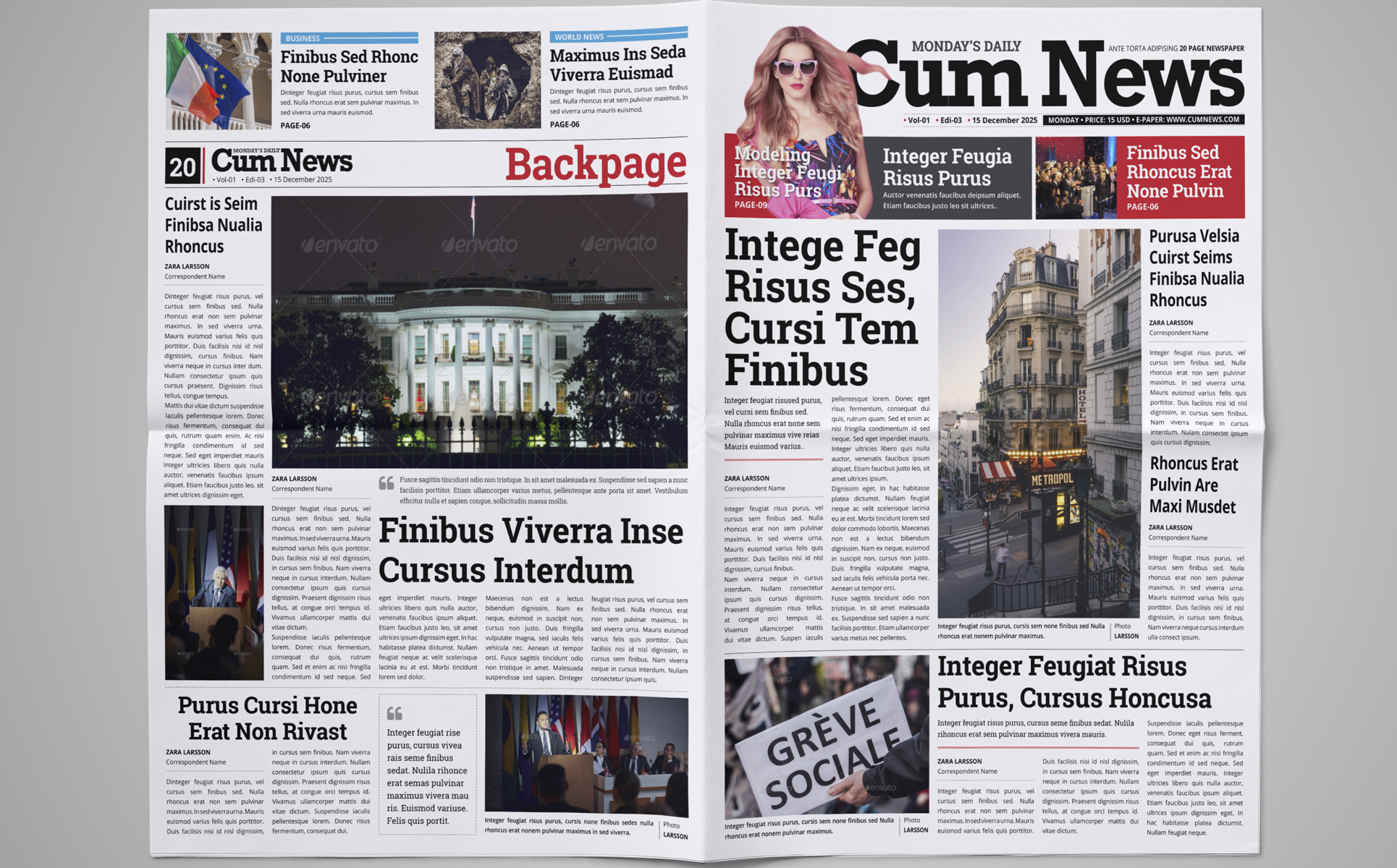 Download Фирменный стиль "Koenews - 20 Page Newspaper Design - Corporate Identity Template" / Koenews - 20 Page Newspaper Design - Corporate Identity Template - Фирменный стиль на тему графика 20page newspaper newsletter business buy corporate daily weekly education graphic design indesign jurnalist modern monthly bundle small study template youth
