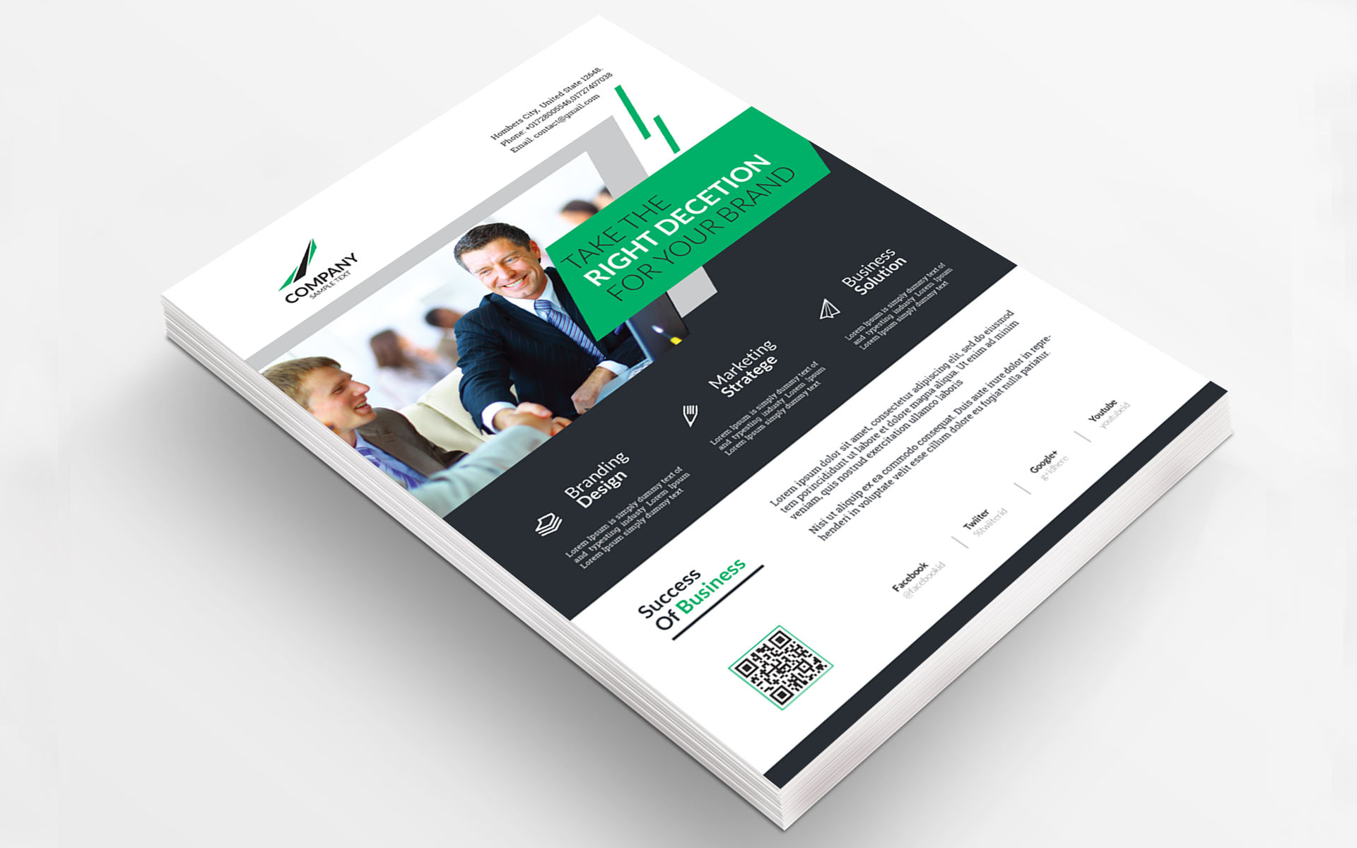 Download Фирменный стиль "Brand Decision Flyer - Corporate Identity Template" / Brand Decision Flyer - Corporate Identity Template - Фирменный стиль на тему графика agency brochure business company corporate creative flyer marketing abstract art artistic blue building computer graph graphic green hi-quality id kit