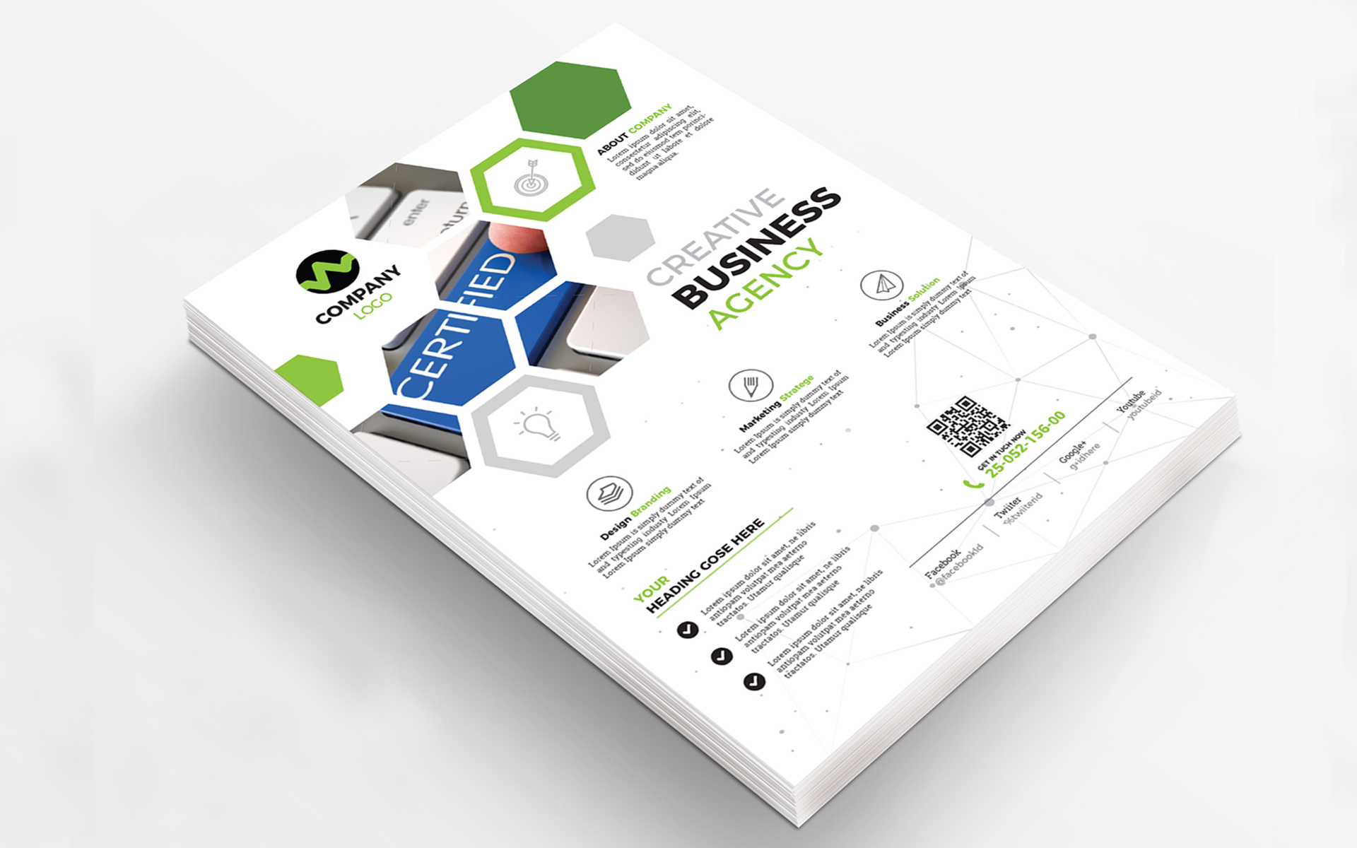 Download Фирменный стиль "Corporate Business PSD Flyer - Corporate Identity Template" / Corporate Business PSD Flyer - Corporate Identity Template - Фирменный стиль на тему графика agency brochure business company corporate creative flyer marketing abstract art artistic blue building computer graph graphic green hi-quality id kit