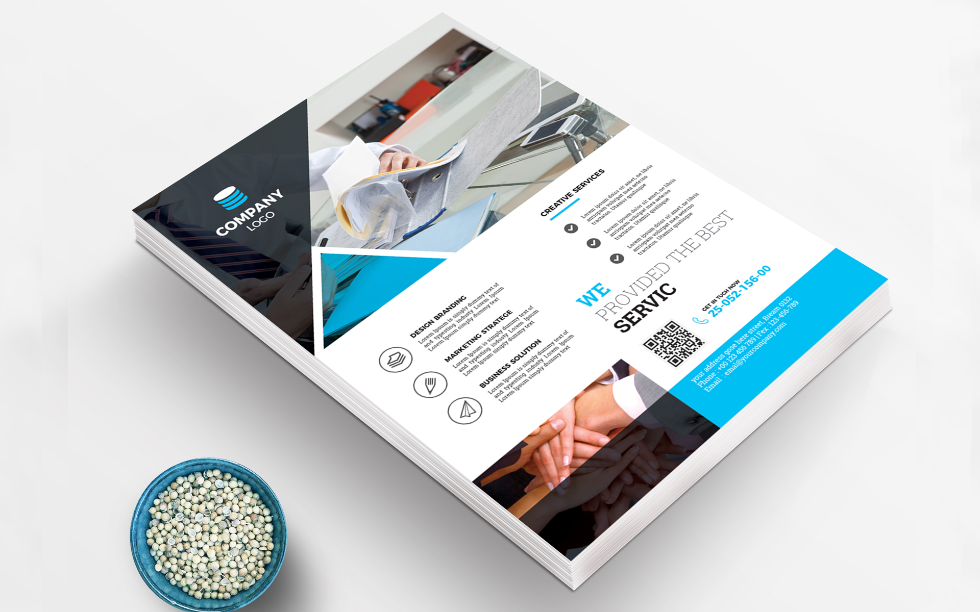 Download Фирменный стиль "Creative Inspires PSD Flyer - Corporate Identity Template" / Creative Inspires PSD Flyer - Corporate Identity Template - Фирменный стиль на тему графика agency brochure business company corporate creative flyer marketing abstract art artistic blue building computer graph graphic green hi-quality id kit