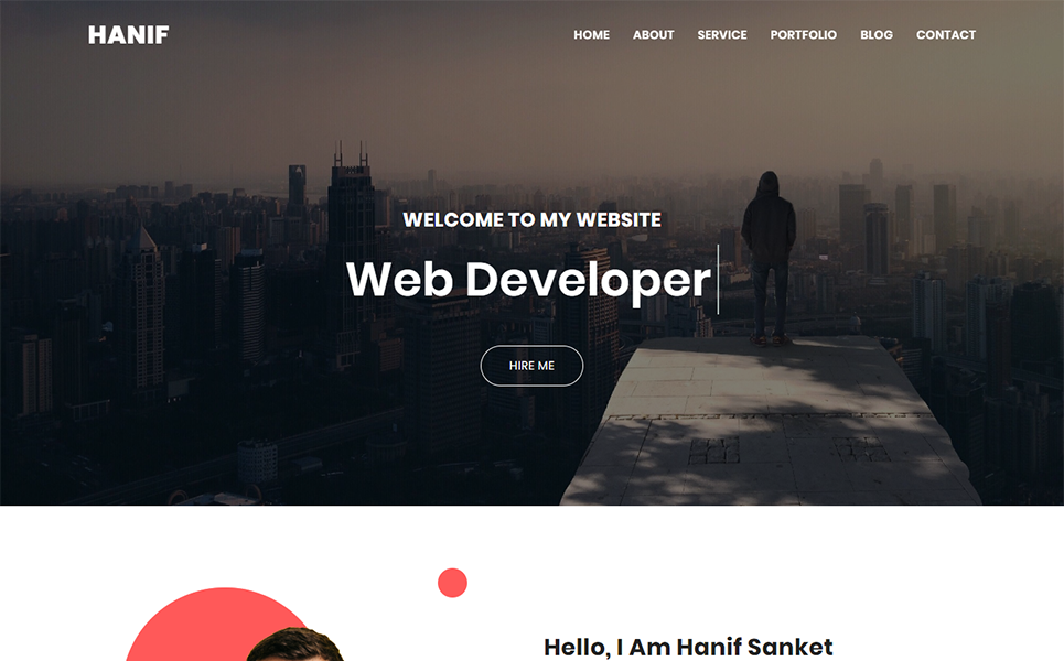 Hanif Personal Portfolio Landing Page Template