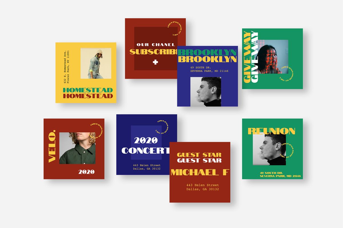 Download Шаблон для соцсетей "Six - Duo Tone Instagram Post Social Media Template" / Six - Duo Tone Instagram Post Social Media Template - Шаблон для соцсетей на тему графика 