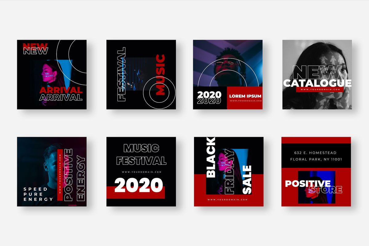 Download Шаблон для соцсетей "Nine - Duo Tone Instagram Post Social Media Template" / Nine - Duo Tone Instagram Post Social Media Template - Шаблон для соцсетей на тему графика 