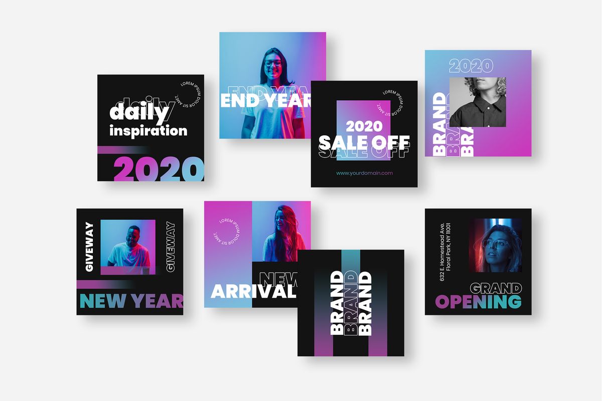 Download Шаблон для соцсетей "Seven - Duo Tone Instagram Post Social Media Template" / Seven - Duo Tone Instagram Post Social Media Template - Шаблон для соцсетей на тему графика 