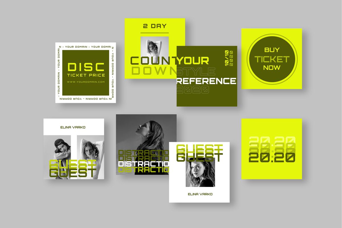 Download Шаблон для соцсетей "Three - Duotone Instagram Kit Social Media Template" / Three - Duotone Instagram Kit Social Media Template - Шаблон для соцсетей на тему графика 