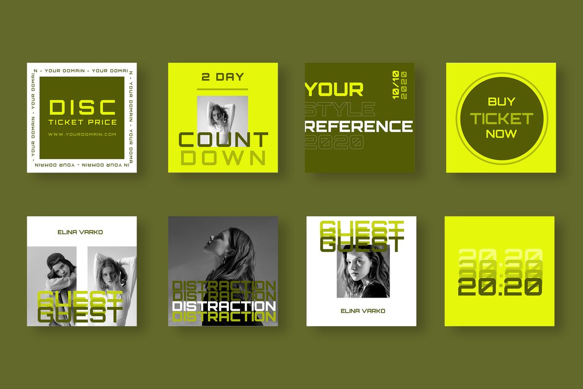 Download Шаблон для соцсетей "Three - Duotone Instagram Kit Social Media Template" / Three - Duotone Instagram Kit Social Media Template - Шаблон для соцсетей на тему графика 